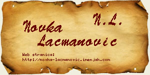 Novka Lacmanović vizit kartica